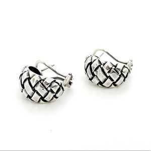 VERY NICE LADIES JAMES AVERY BASKET  WEAVE HUGGIE STYLE EARRINGS     11.09G
